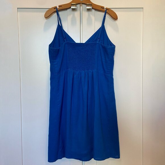 American Eagle AE | Cobalt Blue Asymmetric Button Front Dress - Picture 5 of 7